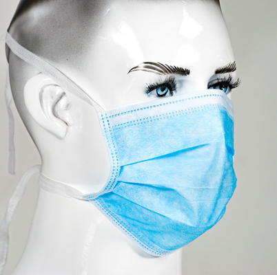 Ελαφριά Odorless μη υφαμένη μίας χρήσης μάσκα προσώπου με τους δεσμούς 3 πτυχές